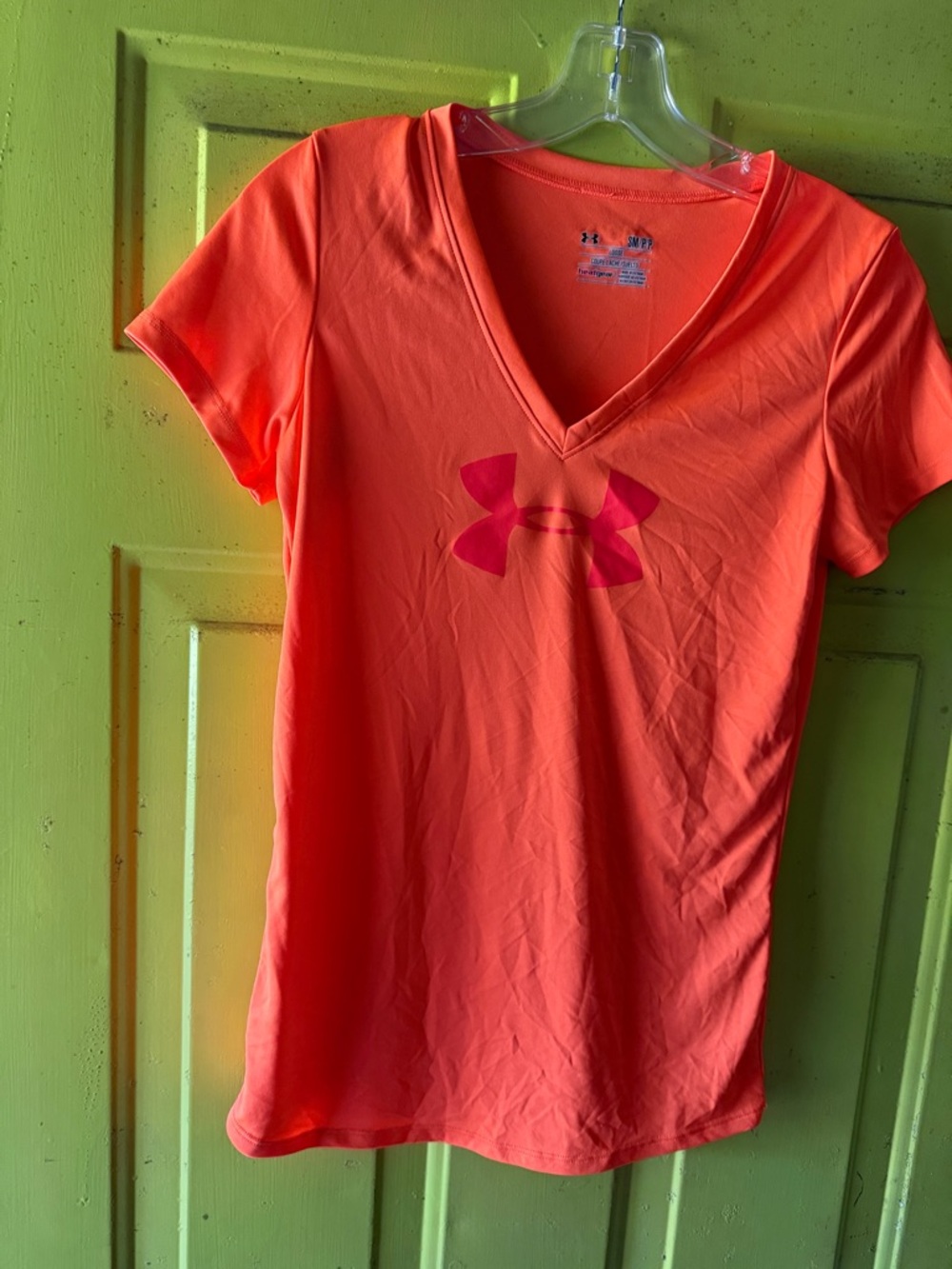 Under Armour Women’s Bright Orange V-Neck Performance Tee